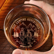 Gift For Couples,Gift For Husband,Old Couples,Gift For Wife,Gift For Boyfriend,Gift For Girlfriend,LGBT,Love - Adventure Partners For Life - Personalized Engraved Whiskey Glass