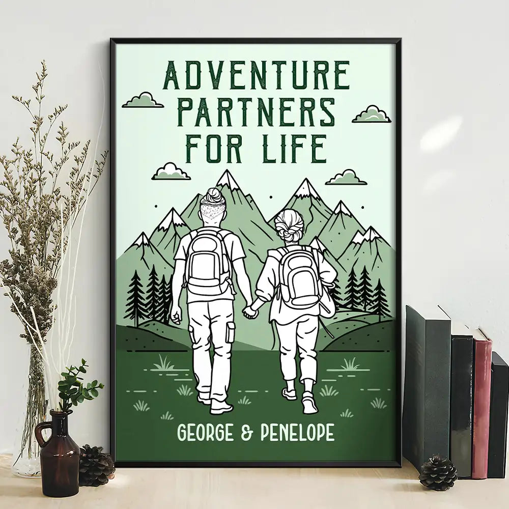 Gift For Couples,Gift For Husband,Old Couples,Gift For Wife,Gift For Boyfriend,Gift For Girlfriend,LGBT,Love - Adventure Partners For Life - Personalized Poster