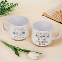 Gift For Couples,Old Couples,Gift For Husband,Gift For Wife,Gift For Boyfriend,Gift For Girlfriend,Happy - Adventure Partners For Life - Personalized Pottery Mug