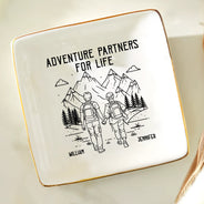 Gift For Couples,Gift For Husband,Old Couples,Gift For Wife,Gift For Boyfriend,Gift For Girlfriend,LGBT,Love  - Adventure Partners For Life - Personalized Ring Dish
