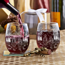 Gift For Couples,Old Couples,Gift For Husband,Gift For Wife,Gift For Boyfriend,Gift For Girlfriend,Happy - Adventure Partners For Life - Personalized Stemless Wine Glass