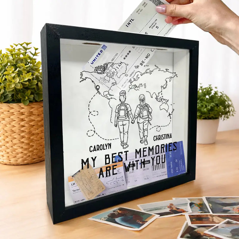 Old Couples,Gift For Husband,Gift For Wife,Gift For Boyfriend,Gift For Girlfriend,Travel,Happy - Adventure Partners For Life - Personalized Ticket Memory Box