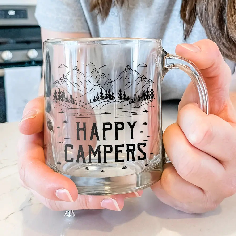 Gift For Couples,Gift For Husband,Old Couples,Gift For Wife,Gift For Boyfriend,Gift For Girlfriend,LGBT,Love - Adventure Partners For Life Couple Line Art - Personalized Glass Mug