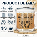 Gift For Couples,Gift For Husband,Old Couples,Gift For Wife,Gift For Boyfriend,Gift For Girlfriend,LGBT,Love - Adventure Partners For Life Couple Line Art - Personalized Glass Mug