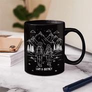 Gift For Couples,Gift For Husband,Old Couples,Gift For Wife,Gift For Boyfriend,Gift For Girlfriend,LGBT,Love - Adventure Partners For Life Couple Line Art - Personalized Mug