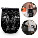 Gift For Couples,Gift For Husband,Old Couples,Gift For Wife,Gift For Boyfriend,Gift For Girlfriend,LGBT,Love - Adventure Partners For Life Couple Line Art - Personalized Wine Tumbler