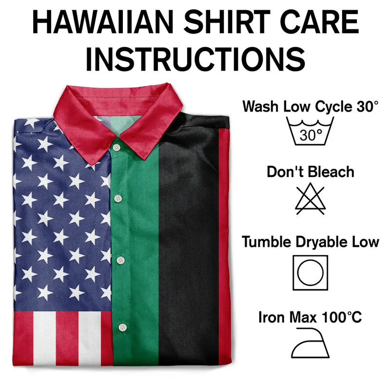 No Custom,America 250th,Independence Day - Afro American Flag 1776 Eagle America 250th - Hawaiian Shirt