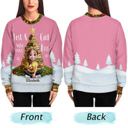 Gift For Yourself,Gift For Women,Gift For Men,Reading,Funny,Christmas - All Booked For Christmas - Personalized Unisex Ugly Sweater