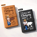 Gift For Yourself, Gift For Women, Gift For Men, Travel, Happy - All My Charging Stuff - Personalized Leather Cable Bag