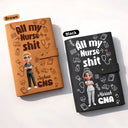 Nurse,Gift For Yourself,Gift For Women,Gift For Men,Happy - All My Nurse Sh*t - Personalized Leather Cable Bag