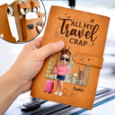 Gift For Yourself,Gift For Women,Gift For Men,Happy,Travel,Cruising - All My Travel Crap - Personalized Leather Cable Bag