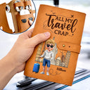 Gift For Yourself,Gift For Women,Gift For Men,Happy,Travel,Cruising - All My Travel Crap - Personalized Leather Cable Bag