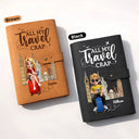 Gift For Yourself,Gift For Women,Gift For Men,Travel,Happy - All My Travel Crap Woman Man - Personalized Leather Cable Bag