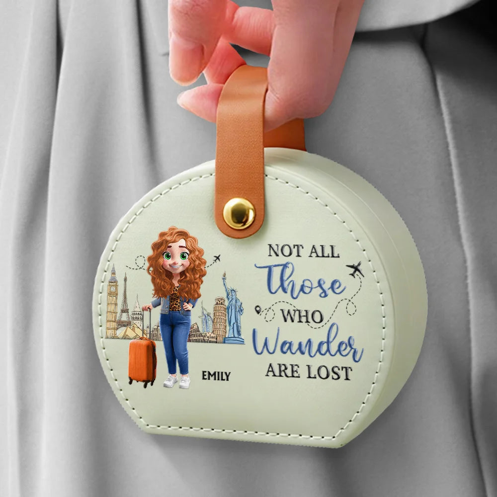 Travel,Gift For Yourself,Gift For Women,Happy - All My Travel Jewelry Stuff - Personalized Jewelry Box With Handle