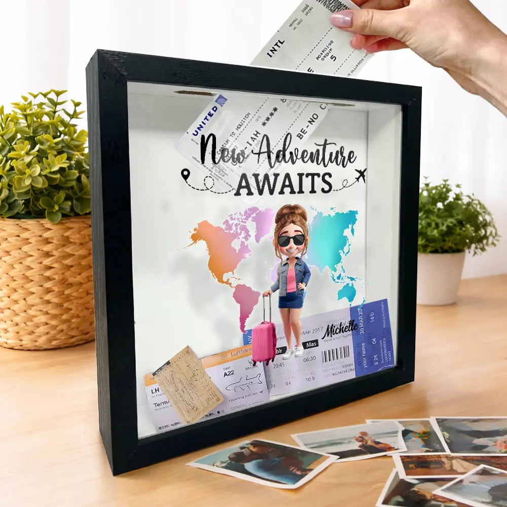 Old Couples,Gift For Husband,Gift For Wife,Gift For Boyfriend,Gift For Girlfriend,Travel,Happy - All My Travel Memories - Personalized Ticket Memory Box