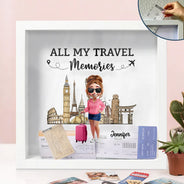 Old Couples,Gift For Husband,Gift For Wife,Gift For Boyfriend,Gift For Girlfriend,Travel,Happy - All My Travel Memories - Personalized Ticket Memory Box