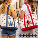 Travel,Gift For Yourself,Gift For Women,Vector,Happy - All My Travel Crap - Personalized Fabric Tote Bag