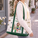 Travel,Gift For Yourself,Gift For Women,Vector,Happy - All My Travel Crap - Personalized Fabric Tote Bag