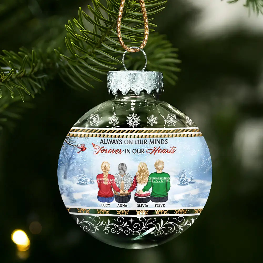 Family,Christmas,Memorial,Sad - Although You Cannot See Me I Am Always With You - Personalized Ball Ornament