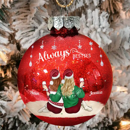 Always Besties - Personalized Ball Ornament