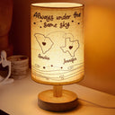 Love, Long Distance, Gift For Couples, Gift For Bestie, Gift For Sibling - Always Under The Same Sky Long Distance Relationship - Personalized Fabric Lamp