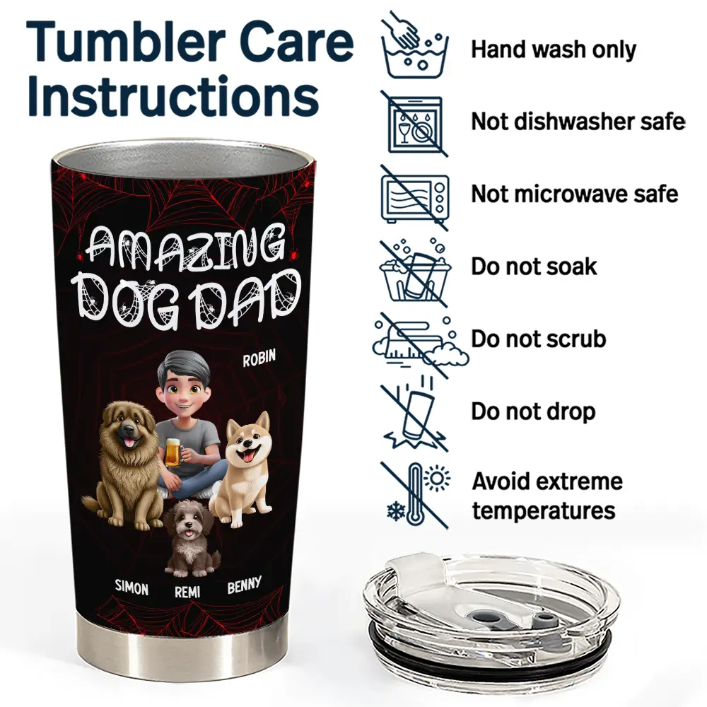Pet Lovers, Pet Mom, Pet Dad, Dog Lovers, Dog Mom, Dog Dad, Happy - Amazing Dog Dad Dog Mom - Personalized Tumbler