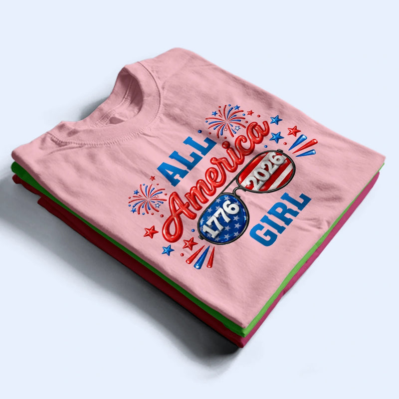 Gift For Couples,Gift For Husband,Gift For Wife,Gift For Boyfriend,Gift For Girlfriend,Parents,Gift For Yourself,Gift For Women,Gift For Men,Gift For Mother,Gift For Father,Gift For Daughter,Gift For Son,Family,Independence Day,America 250th,Happy - America 250 All American Family - Personalized T Shirt