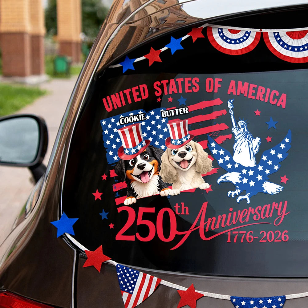 America 250 Anniversary Dog Cat Lover - Personalized Decor Decal