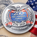 America 250th,Independence Day - America 250 Anniversary Family Name - Personalized Commemorative Keepsake Coin