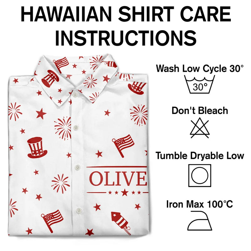 America 250th,Independence Day,Summer,Family,Proud,Custom Text - America 250 Freedom Feels Like Summer - Personalized Hawaiian Shirt