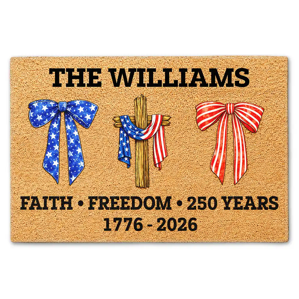 America 250th,Independence Day - America 250 Years Of Faith Freedom - Personalized Doormat