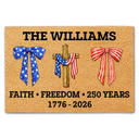 America 250th,Independence Day - America 250 Years Of Faith Freedom - Personalized Doormat