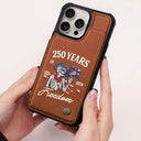 Gift For Yourself,Gift For Women,Gift For Men,Independence Day,America 250th,Happy,No Custom - America 250 Years Of Freedom Cowboy Skeleton - Leather Flip Wallet Phone Case