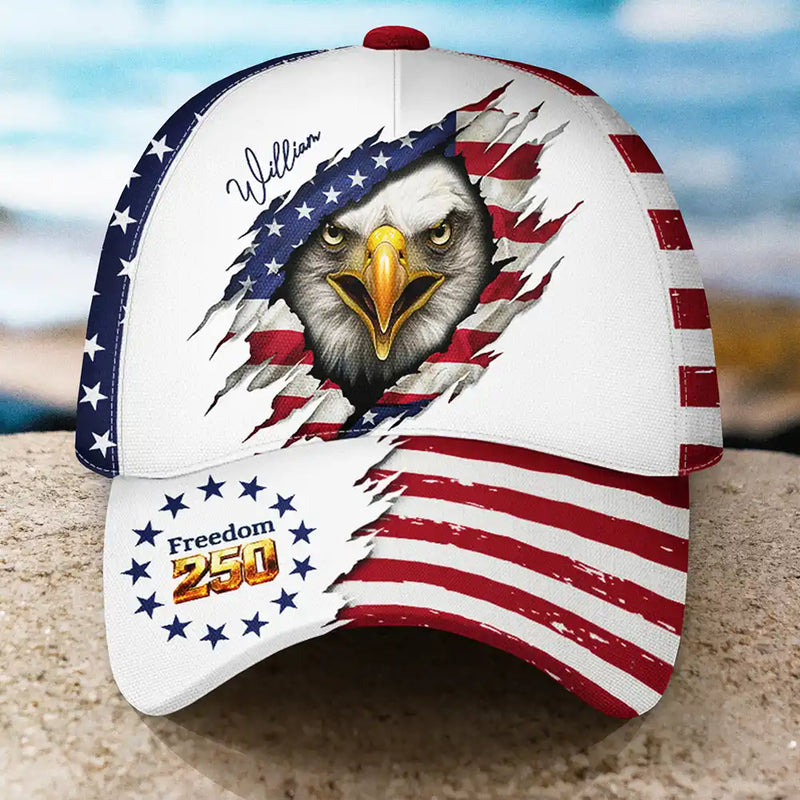 Gift For Yourself,Gift For Women,Gift For Men,Independence Day,America 250th,Happ - America 250 Years Of Freedom Eagle - Personalized Classic Cap - Personalized Classic Cap