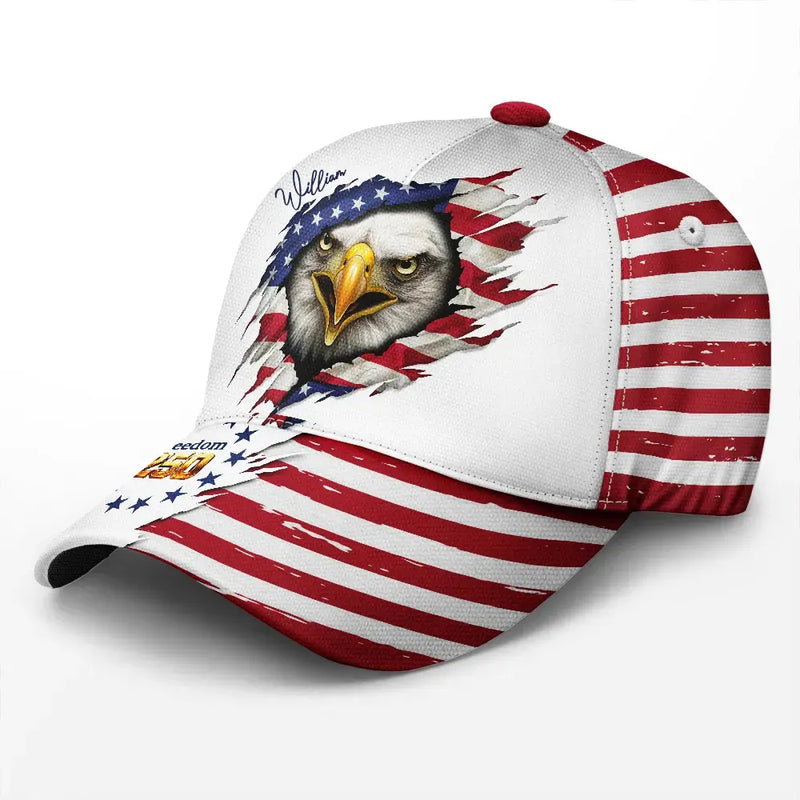 Gift For Yourself,Gift For Women,Gift For Men,Independence Day,America 250th,Happ - America 250 Years Of Freedom Eagle - Personalized Classic Cap - Personalized Classic Cap