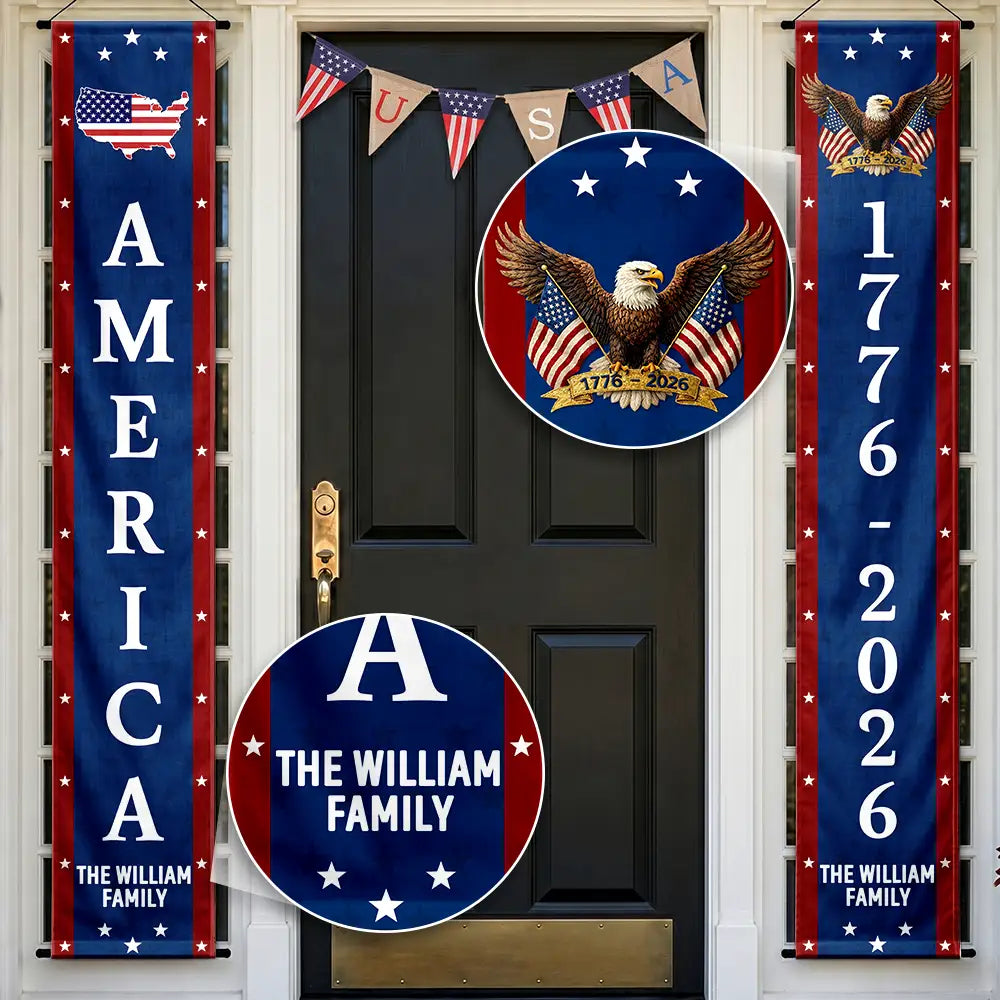 America 250th Anniversary - Personalized Porch Banners
