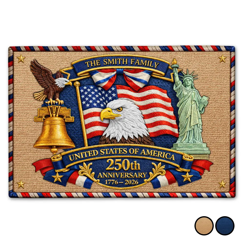 America 250th Anniversary Family - Personalized Doormat
