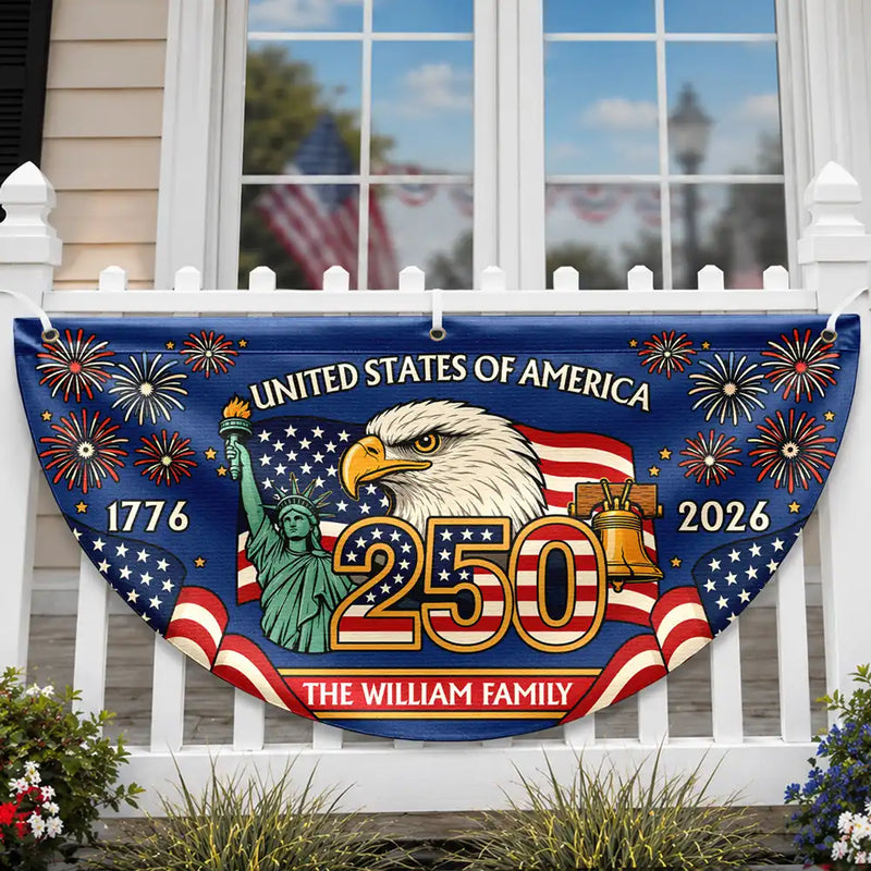 Independence Day,America 250th,Family,Gift For Sibling,Gift For Grandparents,Parents,Gift For Yourself,Proud - America 250th Anniversary Family - Personalized Non-Pleated Fan Flag