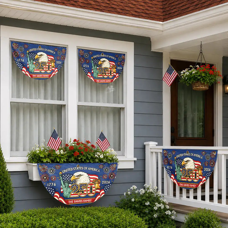 Independence Day,America 250th,Family,Gift For Sibling,Gift For Grandparents,Parents,Gift For Yourself,Proud - America 250th Anniversary Family - Personalized Non-Pleated Fan Flag