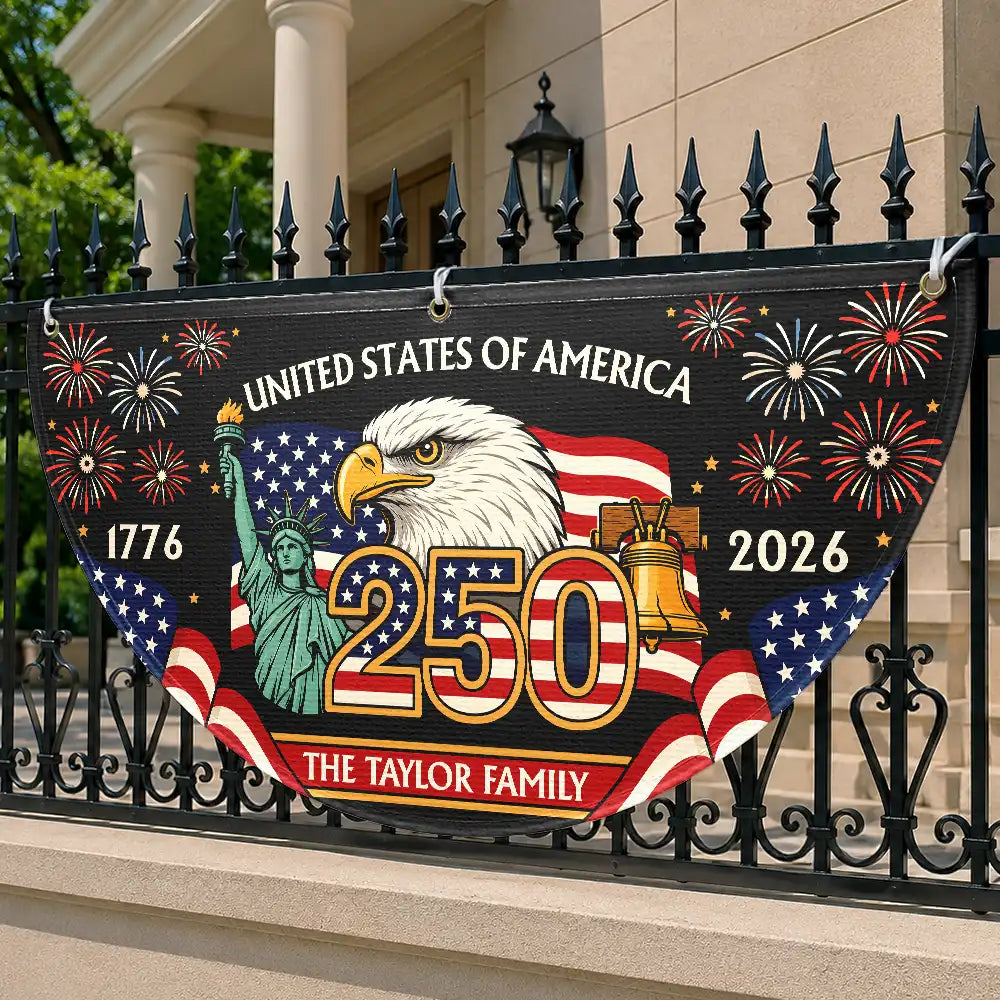 Independence Day,America 250th,Family,Gift For Sibling,Gift For Grandparents,Parents,Gift For Yourself,Proud - America 250th Anniversary Family - Personalized Non-Pleated Fan Flag