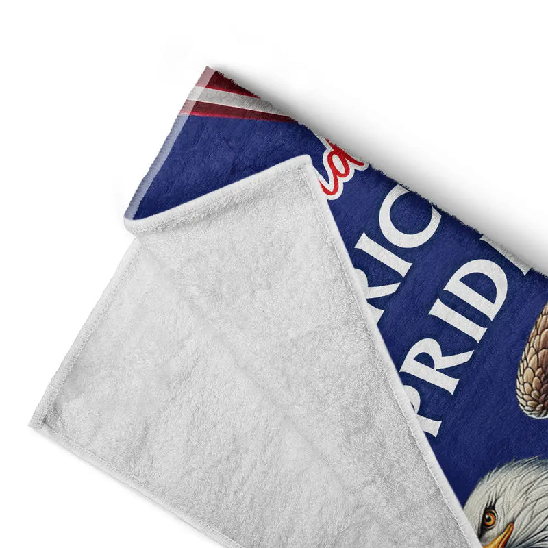 America 250th,Independence Day,Gift For Yourself,Proud,Icon - America 250th Anniversary US Pride Patriotic Eagle - Personalized Beach Towel