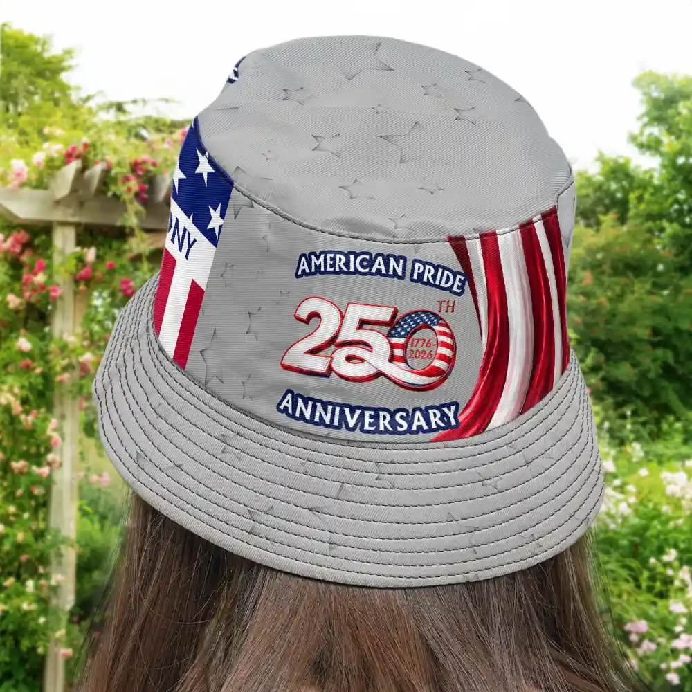Independence Day,America 250th,Gift For Men,Icon,Proud - America 250th Anniversary US Pride Patriotic Eagle - Personalized Bucket Hat