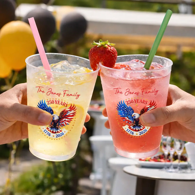 Independence Day,America 250th,Icon,Proud - America 250th Anniversary US Pride Patriotic Eagle - Personalized Frosted Cups