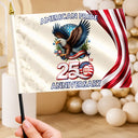 America 250th, Independence Day, Family, Proud, Icon - America 250th Anniversary US Pride Patriotic Eagle - Personalized Handheld Flag