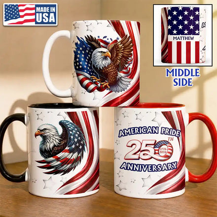 America 250th Anniversary US Pride Patriotic Eagle - Personalized Mug