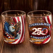 Independence Day,America 250th,Gift For Men,Icon,Proud - America 250th Anniversary US Pride Patriotic Eagle - Personalized Whiskey Glass