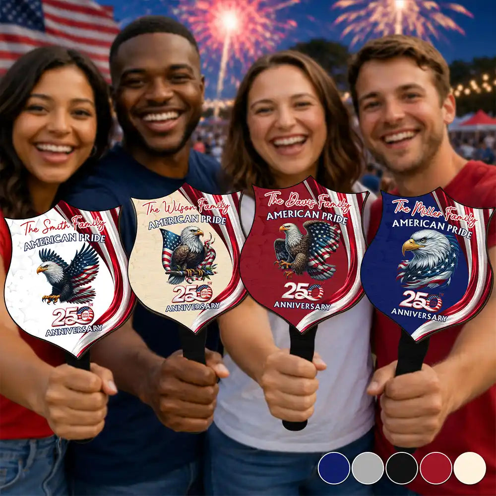 America 250th Anniversary US Proud Patriotic Eagle - Personalized Handheld Fan