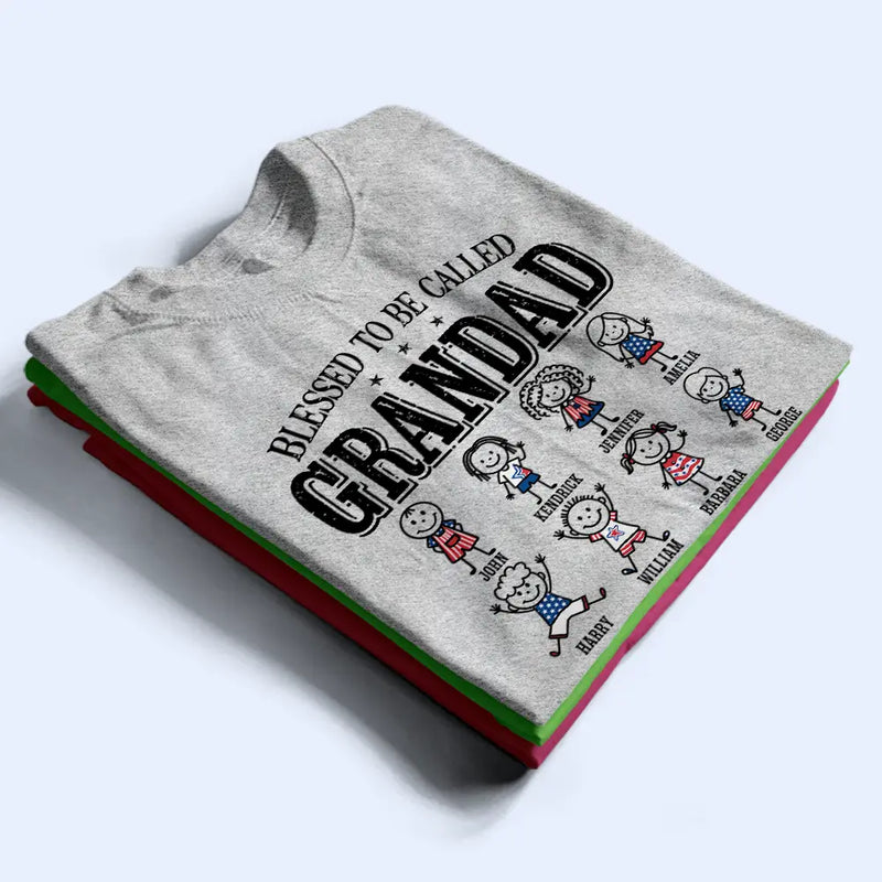 Independence Day,Gift For Grandpa,Humorous,Custom Text - America Blessed To Be Called Papa Nana - Personalized T Shirt