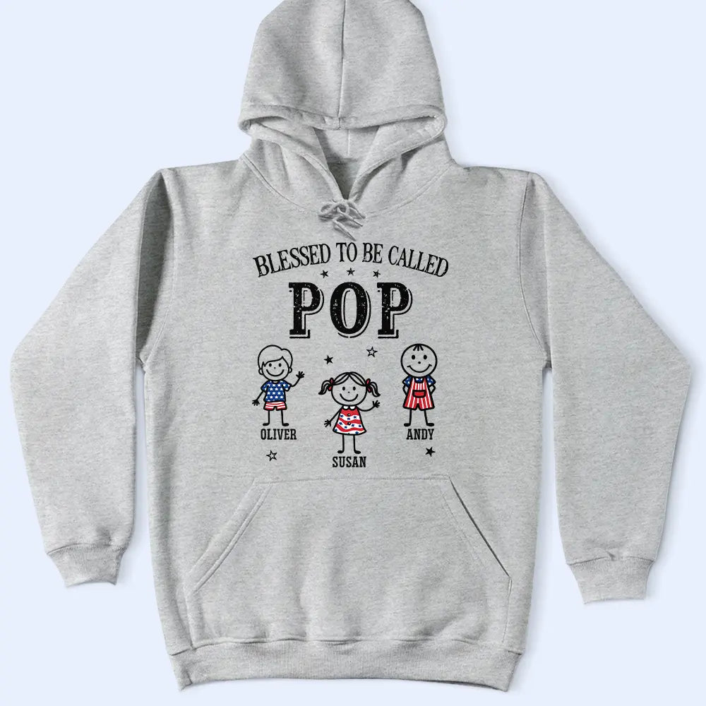 Independence Day,Gift For Grandpa,Humorous,Custom Text - America Blessed To Be Called Papa Nana - Personalized T Shirt