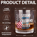 Gift For Father,Gift For Grandpa,Independence Day,Happy - America Legend Husband Dad Papa Stars And Stripes - Personalized Whiskey Glass